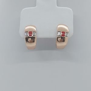 CZ Hoop Earrings Rose Gold